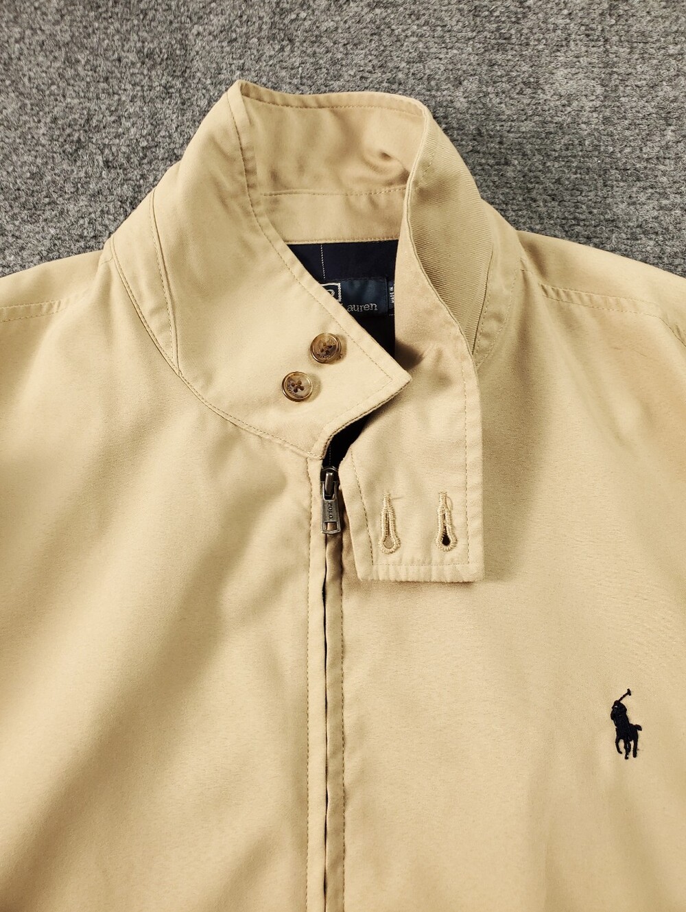 Vintage Polo Ralph Lauren Jacket XL Bi Swing Bomber Beige Microfiber Grid Lined - Picture 7 of 14